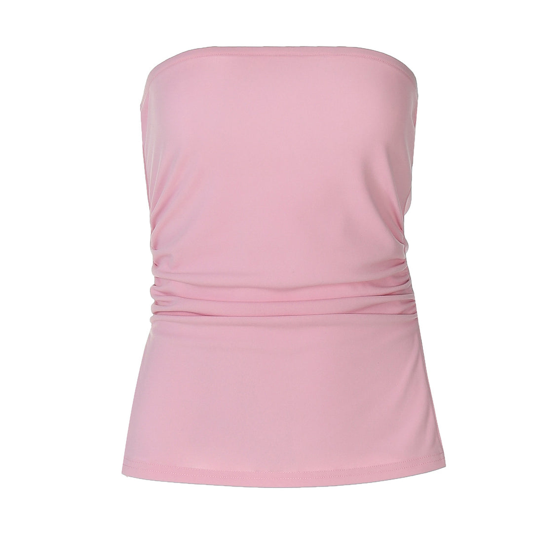 Dame bandeau-top med rynke og sidestykke cut-out Stilla