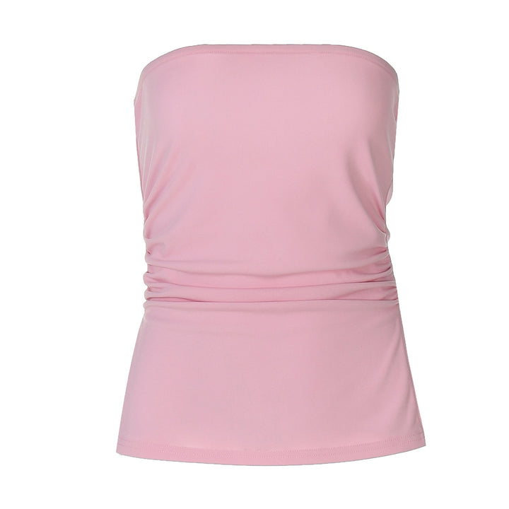 Dame bandeau-top med rynke og sidestykke cut-out Stilla