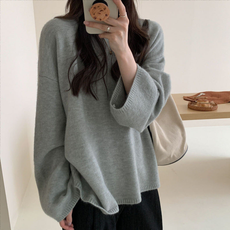 Kvinders oversized strikket sweater med bred skæring og fint materiale Stilla