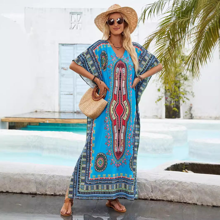 Kvinder Bohemian Maxi Kaftan Kjole Stilla