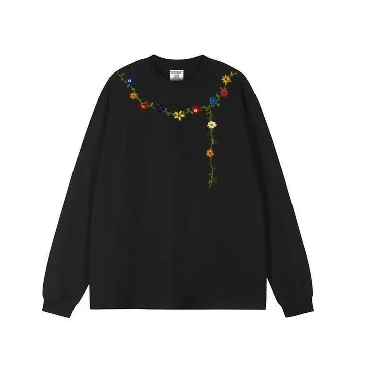 Kvinders sweatshirts med blomster broderi design Stilla