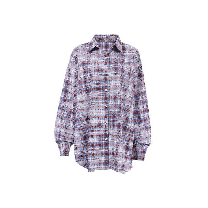 Damer Løst Mønstret Button-Up Skjorte Stilla
