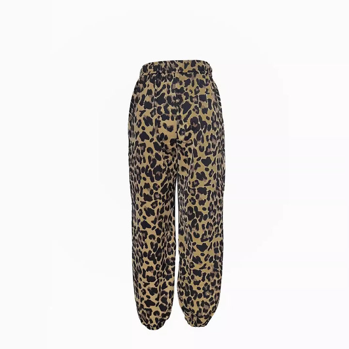 Dame Sporty joggingbukser med dyremotiv og elastisk liv Stilla