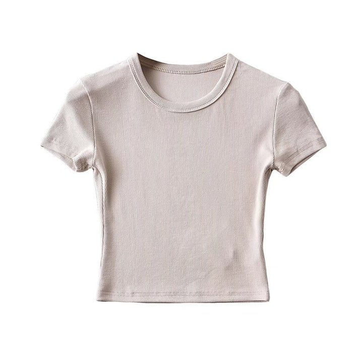 Damer cropped T-shirt med elastisk pasform og rund halsudskæring Stilla