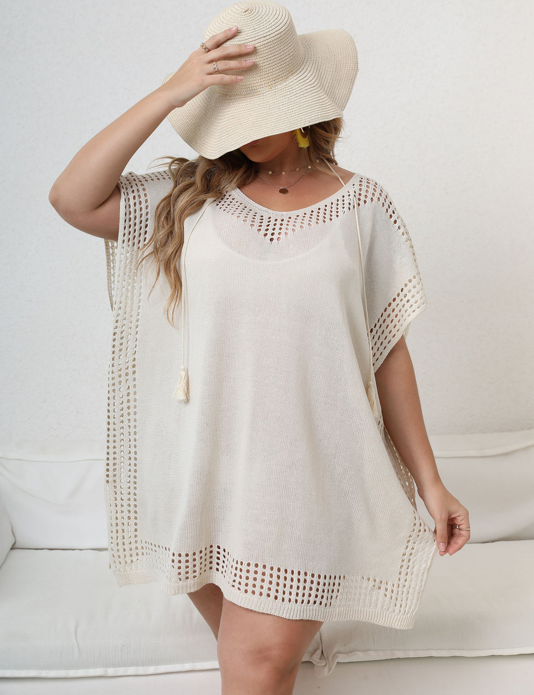 Femme Hæklet Strand-Cover-Up Kjole Stilla 1750743029