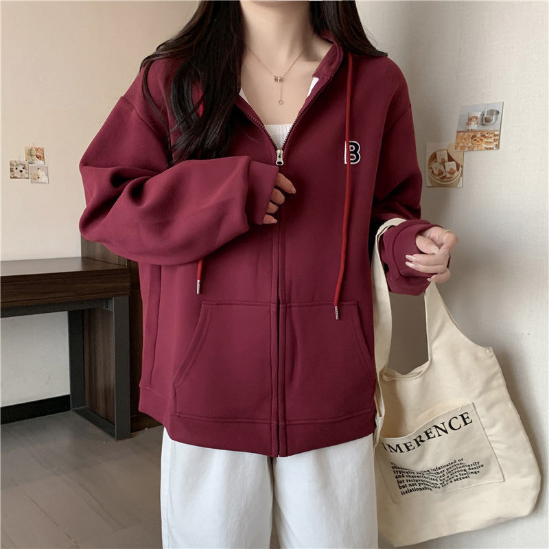 Femme Cozy Zip-Up Hættetrøje med funktionelle Kængurulommer Stilla
