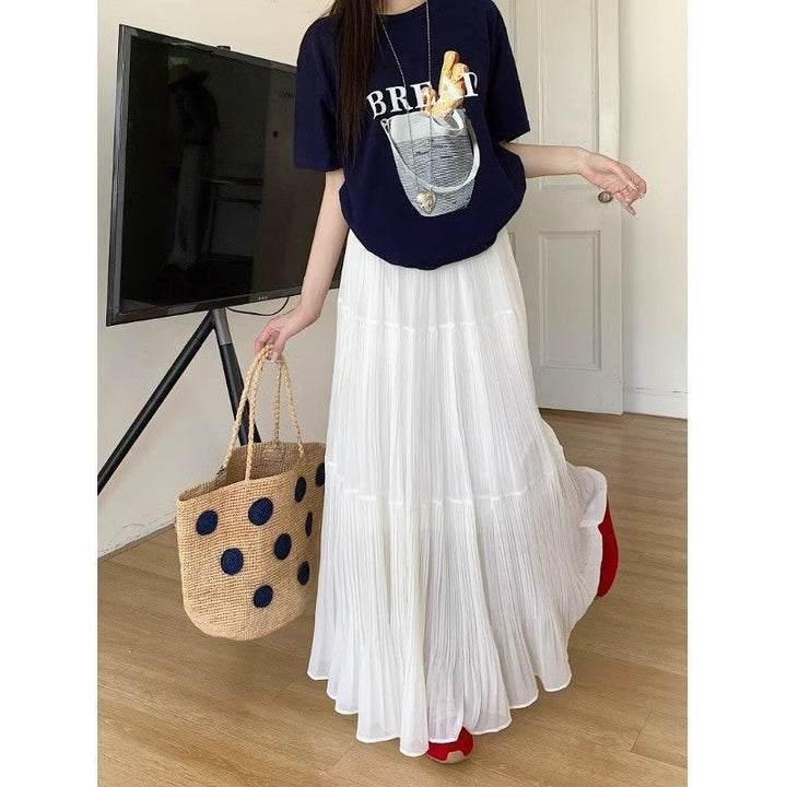 Dames maxi skirt med elegante plisseringer Stilla