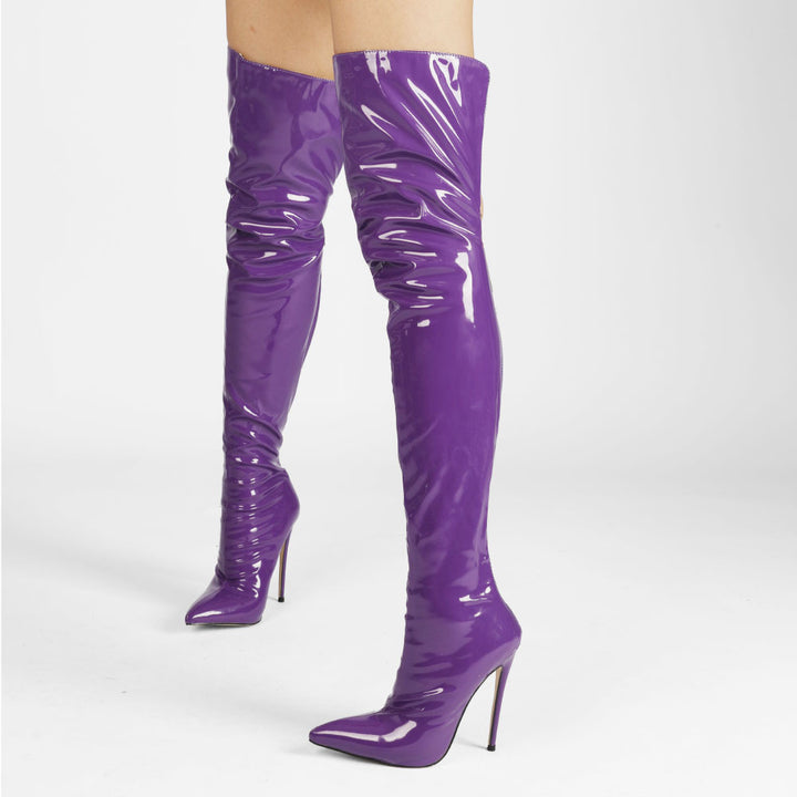 Femme Hochglans Over-the-Knee Stiletto Støvler Stilla