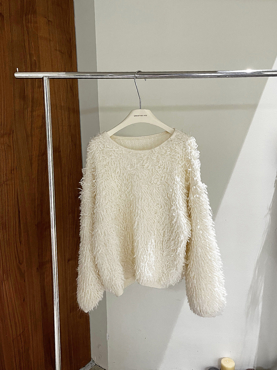 Dame Fuzzy Pullover med oversize snit Stilla