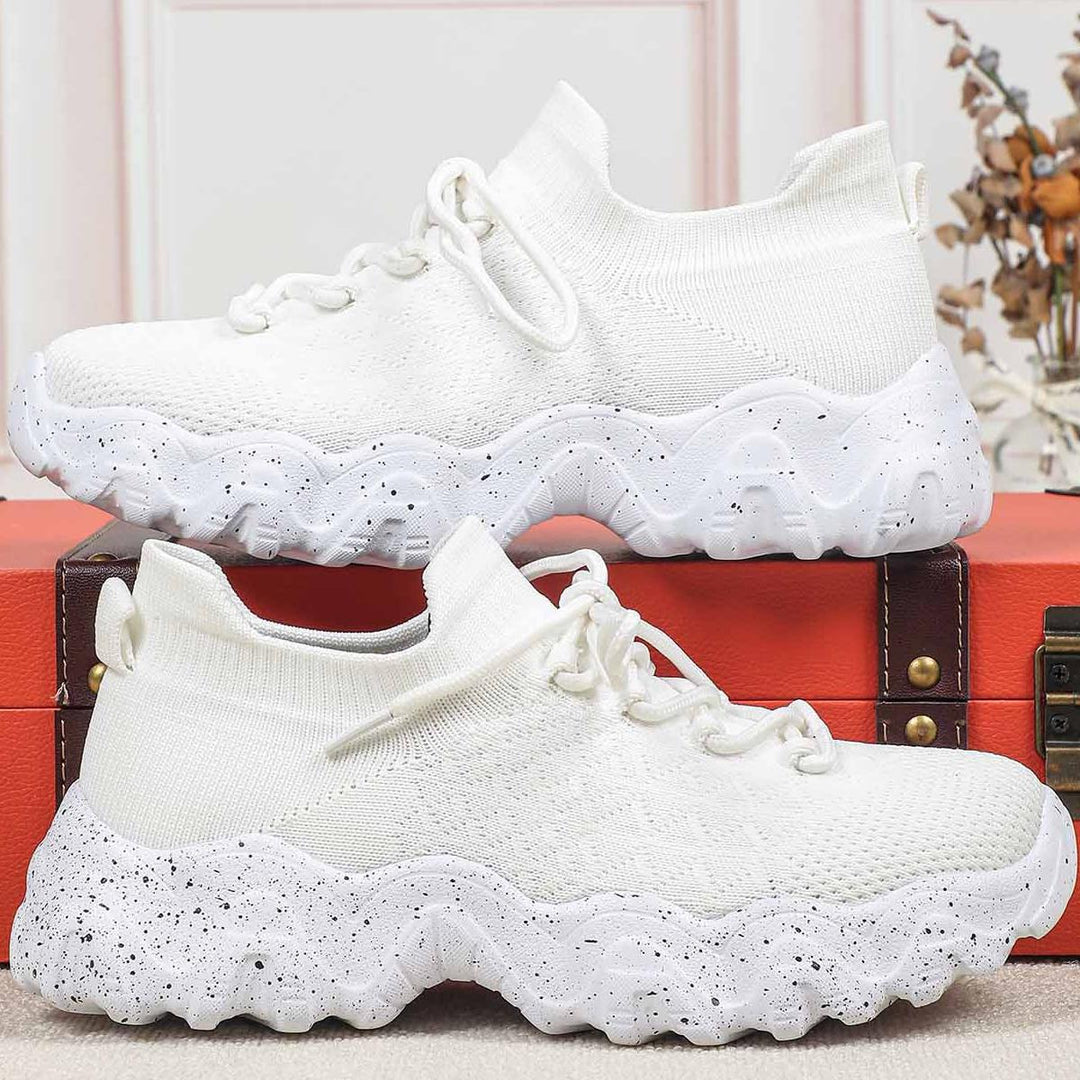 Dame Åndbare Sneakers med elastisk Strik-Obermaterial og fleksibel Såle Stilla