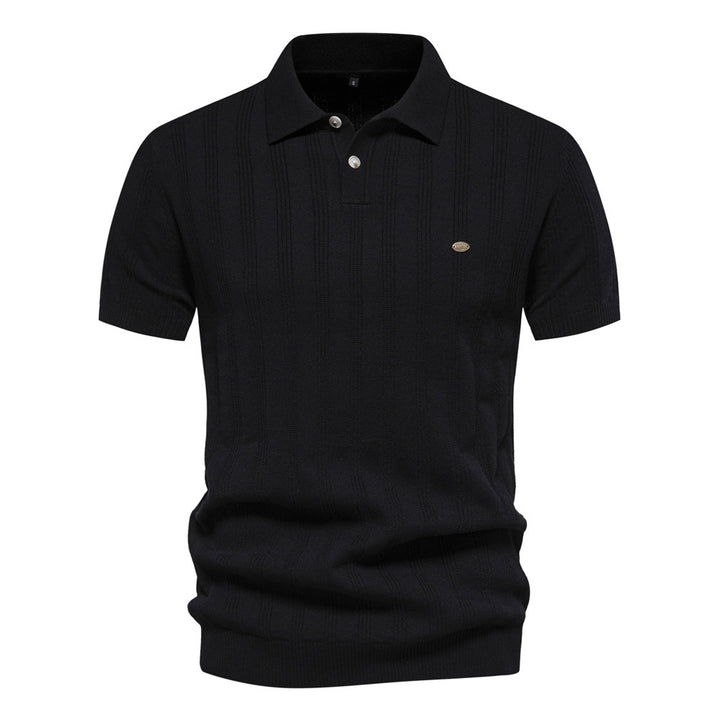 Herrer kortærmet poloshirt med struktureret ribmønster Stilla
