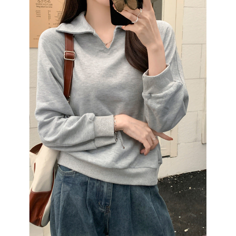Dame Casual Relaxed Fit V-Udskæring Pullover Sweatshirt Stilla