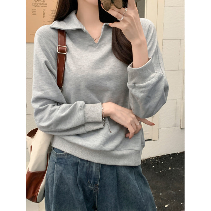 Dame Casual Relaxed Fit V-Udskæring Pullover Sweatshirt Stilla