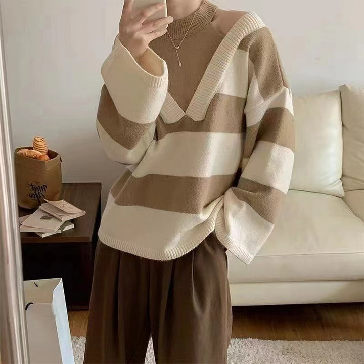 Kvinders trendy sweater med udskæringer Stilla