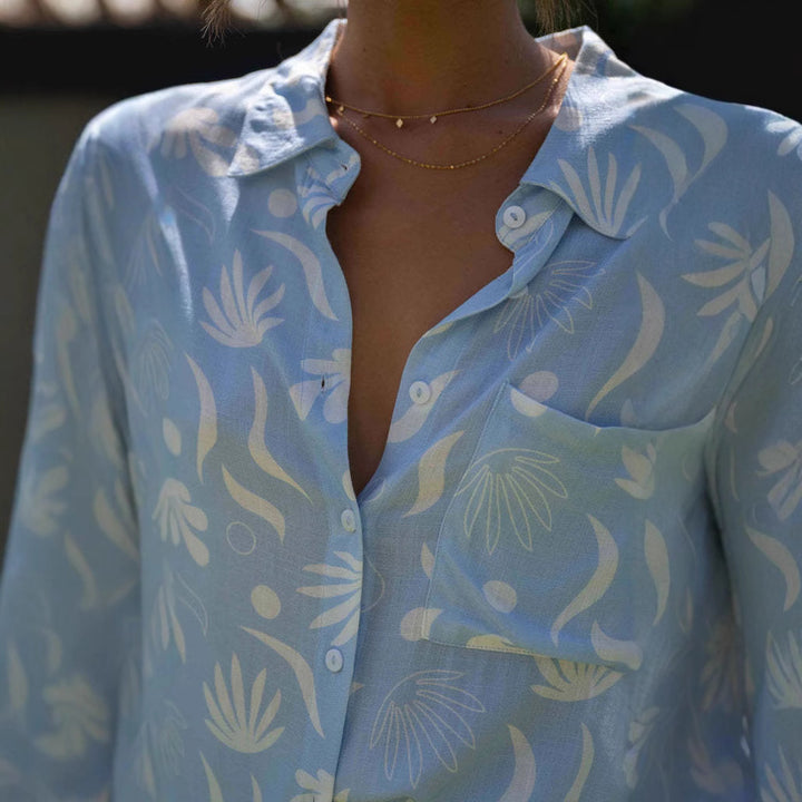Kvinders sommerlige afslappede outfit med blomstermønster og løs pasform Stilla