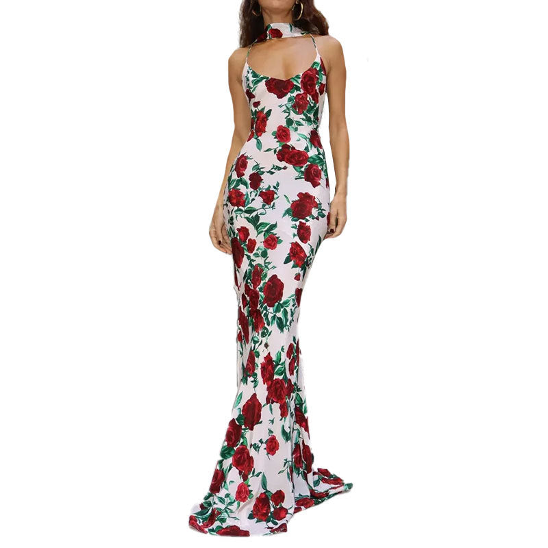 Dame maxikjole med blomstret design Stilla