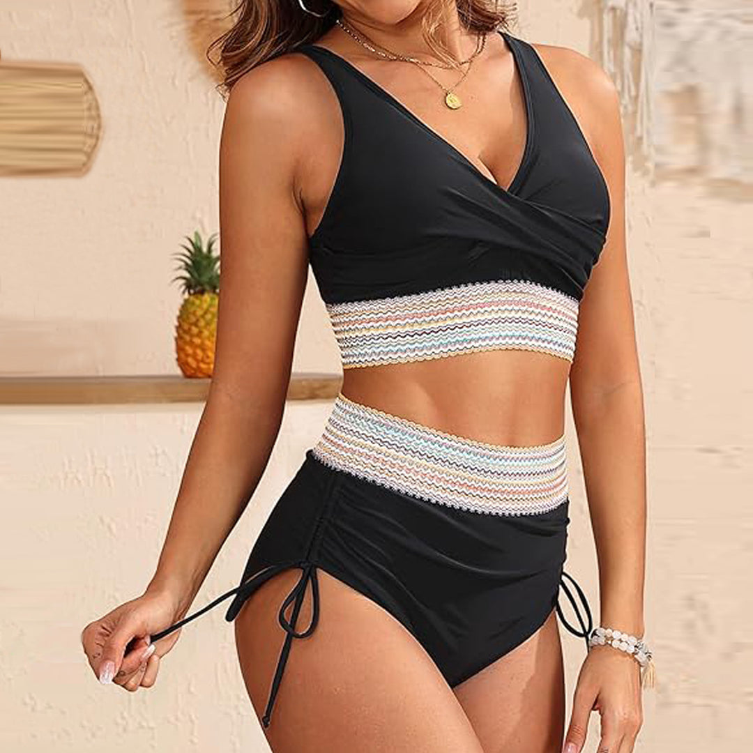 Dame bikini-sæt med raffineret indpakningsdesign og variable stropdetaljer Stilla