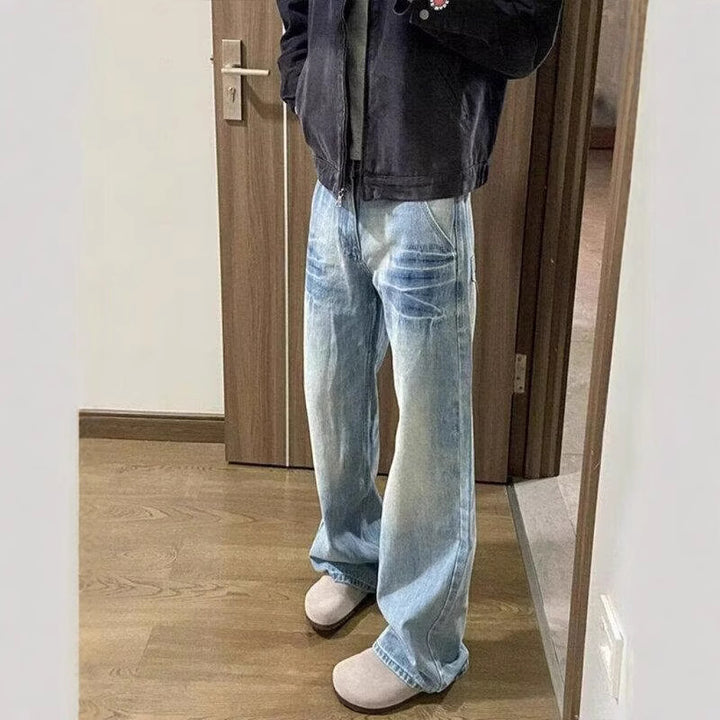 Herrer løstsiddende jeans med distressed detaljer Stilla