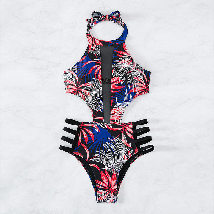 Dame ét-stykke badedragt med kreativt cut-out-design og sporty rygudskæring Stilla