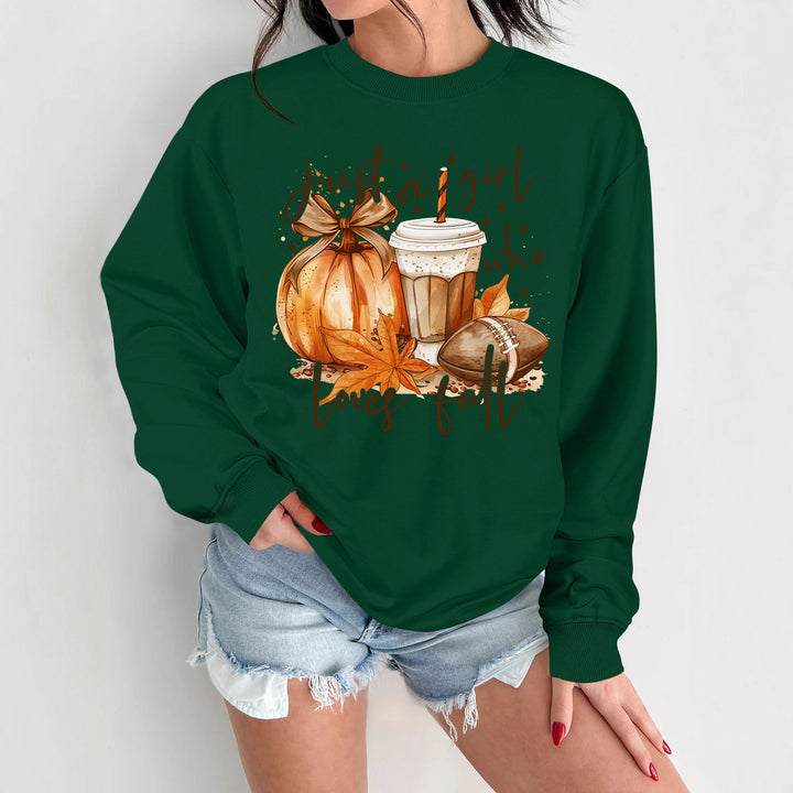 Kvinders sweatshirt med efterårsmotiv og inspirerende print Stilla