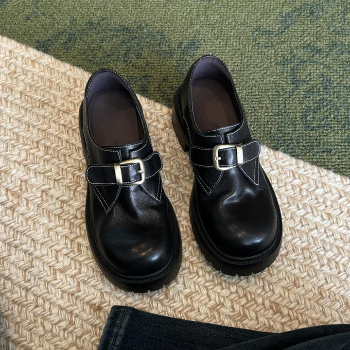 Dame Chic Spænde-detalje Læder Slip-ons Stilla