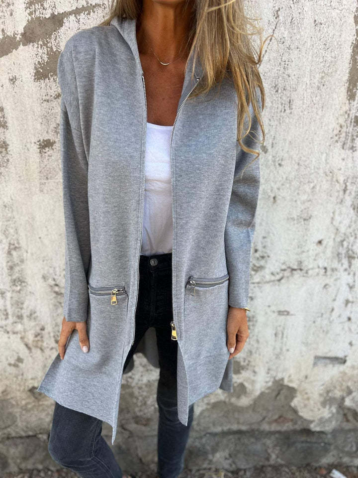 Dame langærmet Oversized Jakke med lynlås Stilla