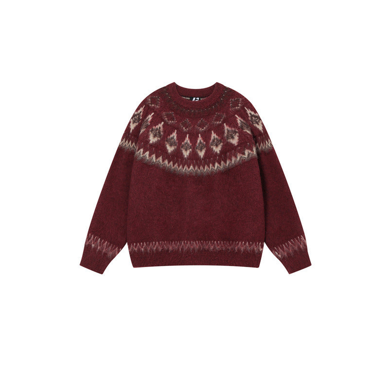 Dame stilfuld sweater med traditionelt mønster Stilla
