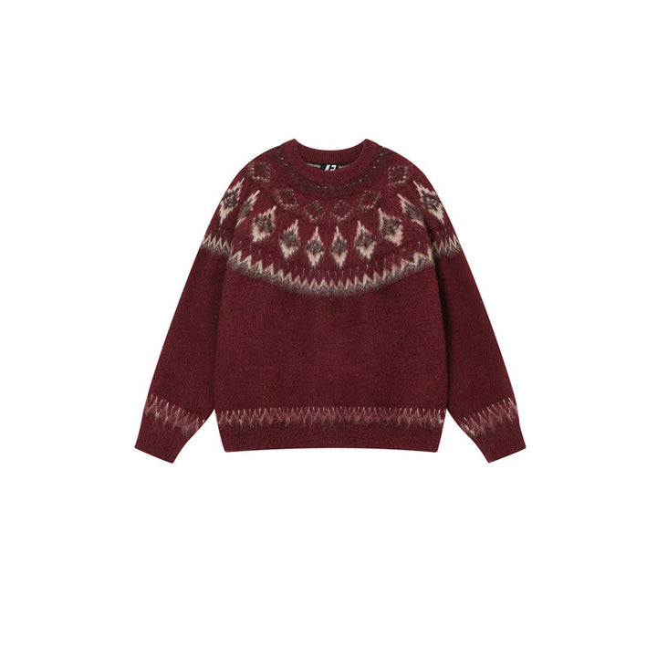 Dame stilfuld sweater med traditionelt mønster Stilla