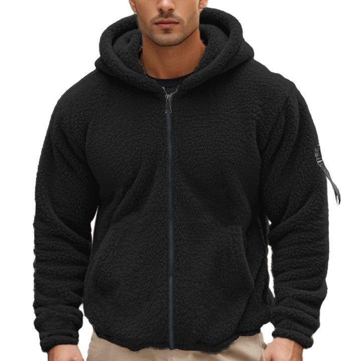 Herrer fleece hoodie med fuld lynlås og praktiske lommer Stilla
