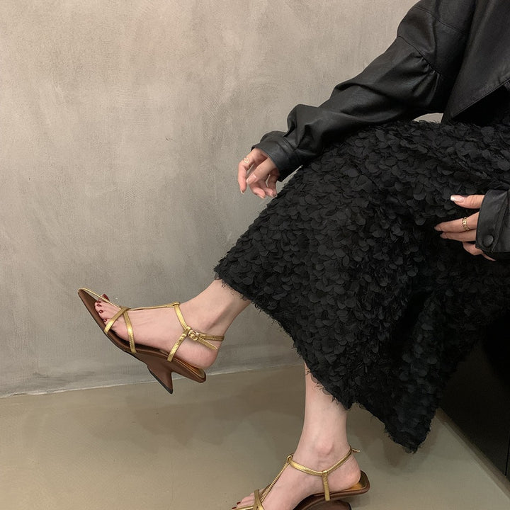 Femme Elegant Rem Sandaler Åbne Tæer Højhælede Stilla