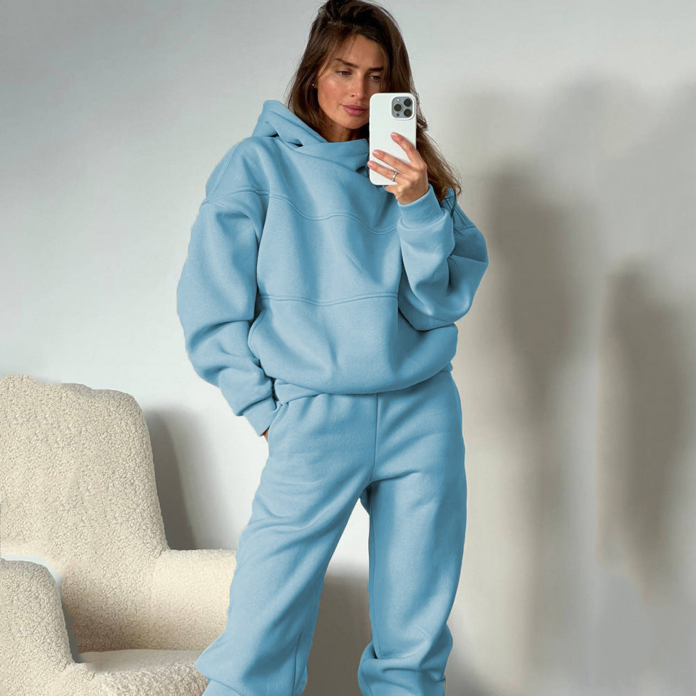 Dame afslappet sweatpants sæt med oversized hættetrøje Stilla