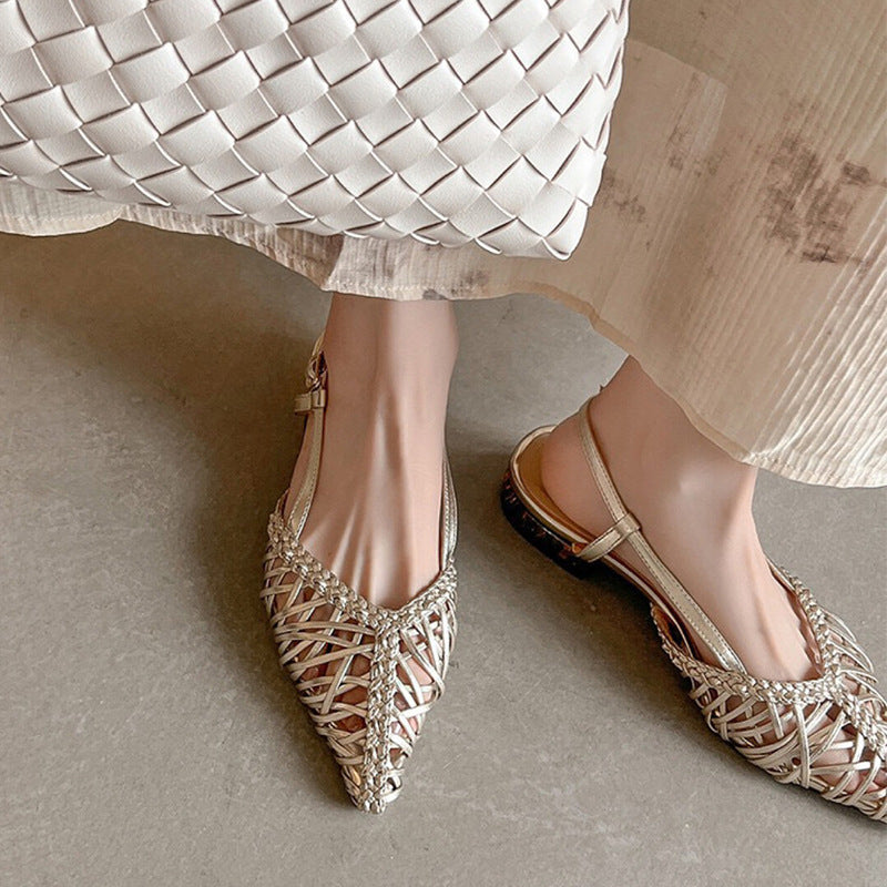 Dame Wovet Slingback Ballerinas med Justerbar Rem Stilla