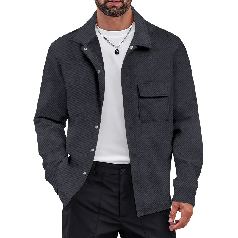 Herrer afslappet button-down skjortejakke med brystlomme og struktureret design Stilla