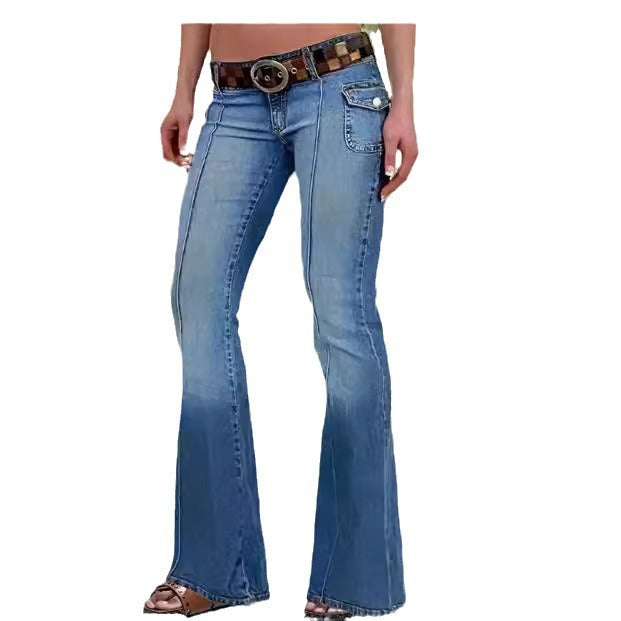 Dame flared jeans med høj talje og figursyet skæring Stilla