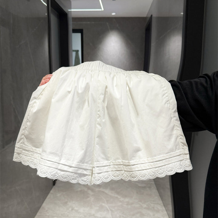 Dame Skræddersyede Elastisk Linning Satin Shorts med Spids Stilla
