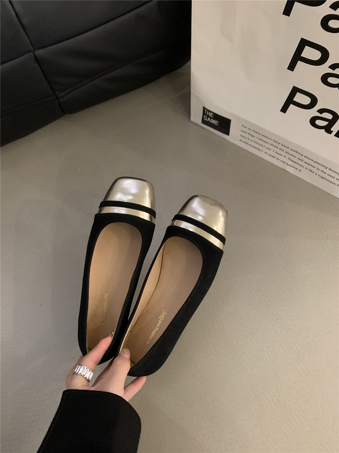 Damer Elegante Bløde Sædafleksible Ballerinas med Metallic Accent Stilla