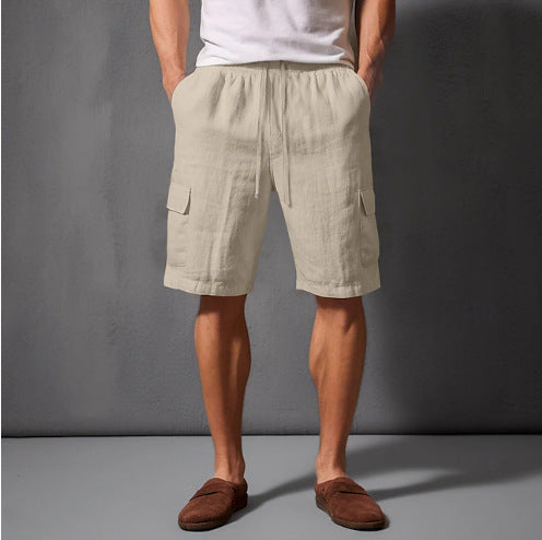 Herrer multifunktionelle Cargo-Shorts med komfortable sidelommer og elastisk talje Stilla