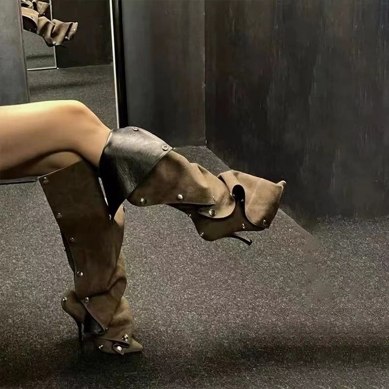 Femme Skulpturelle Hælkamp Støvler Stilla