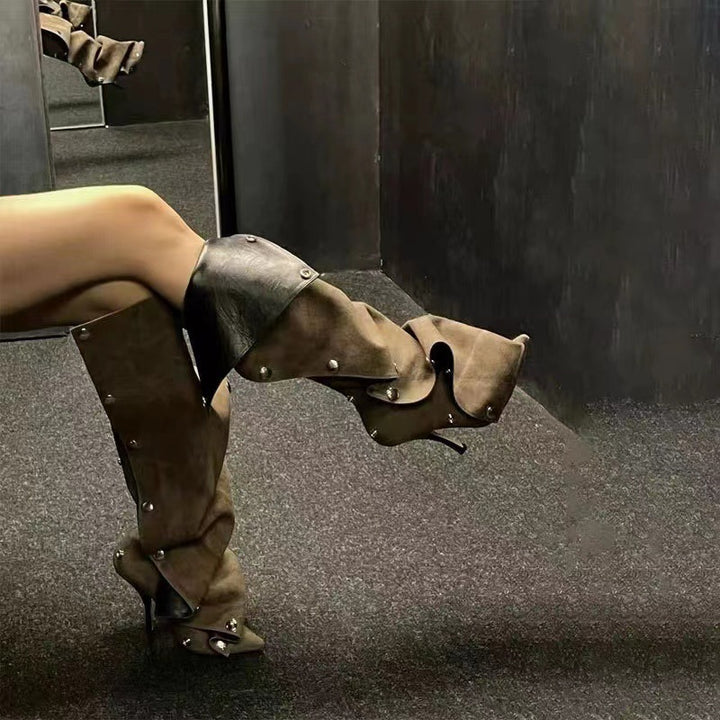 Femme Skulpturelle Hælkamp Støvler Stilla