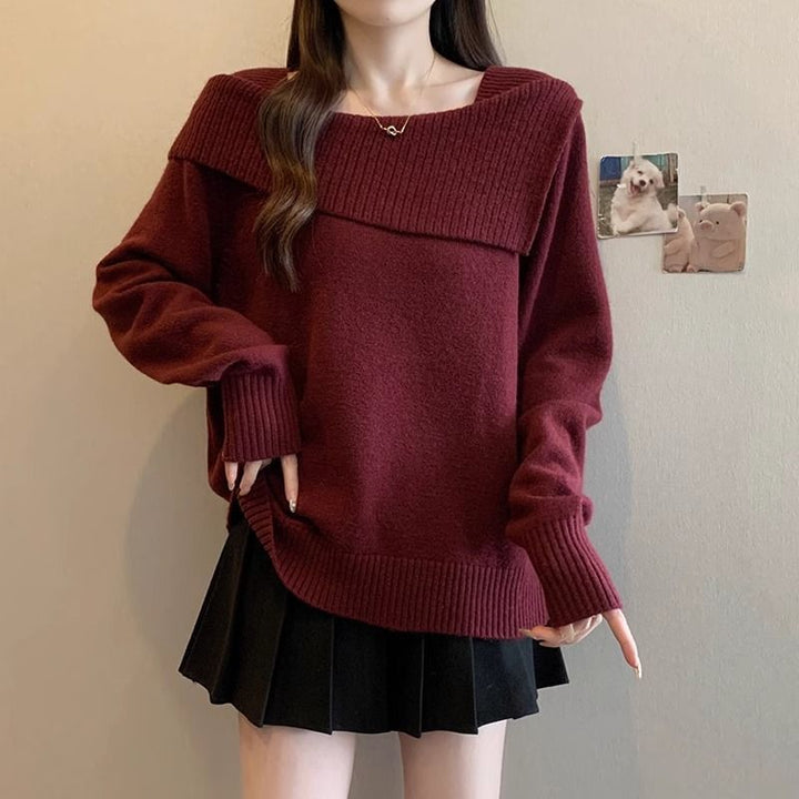 Damer fashionabel sweater med asymmetrisk halsudskæring Stilla