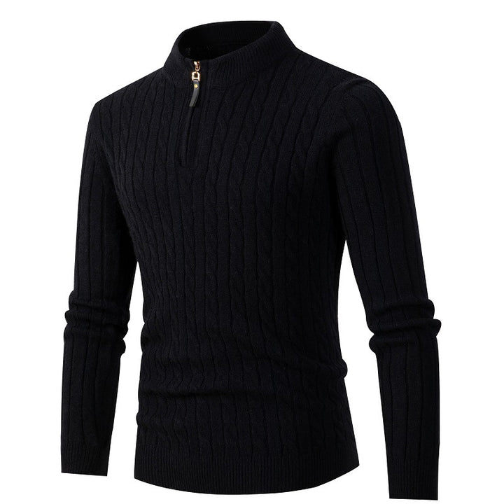 Herrer Kabelstrik Fjerdedel-lynlås Pullover Stilla