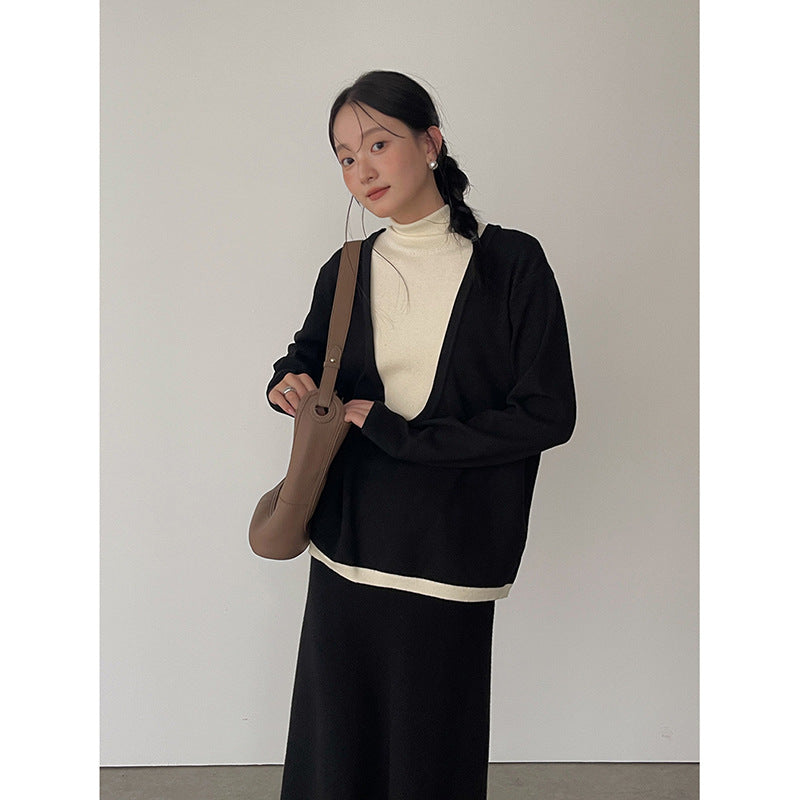 Damer casual longsleeve top med bred V-udskæring Stilla