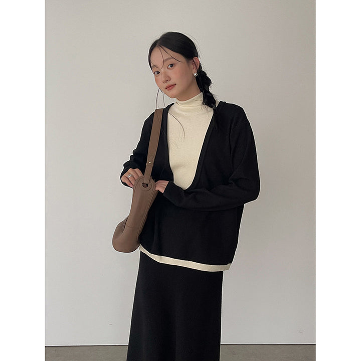 Damer casual longsleeve top med bred V-udskæring Stilla