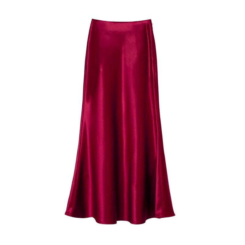 Dame Elegant Maxi Skirt lavet af høj kvalitet flydende materiale med en bred pasform Skovae