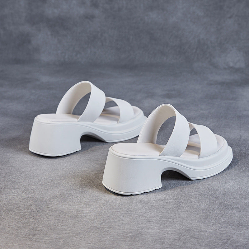 Dame Chic Blokhæl Slide Sandaler Stilla