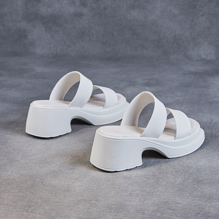 Dame Chic Blokhæl Slide Sandaler Stilla