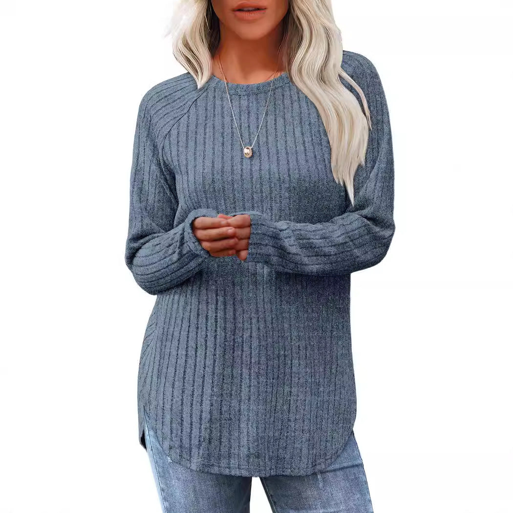Dame ribstriktop med loose fit og lange ærmer Stilla