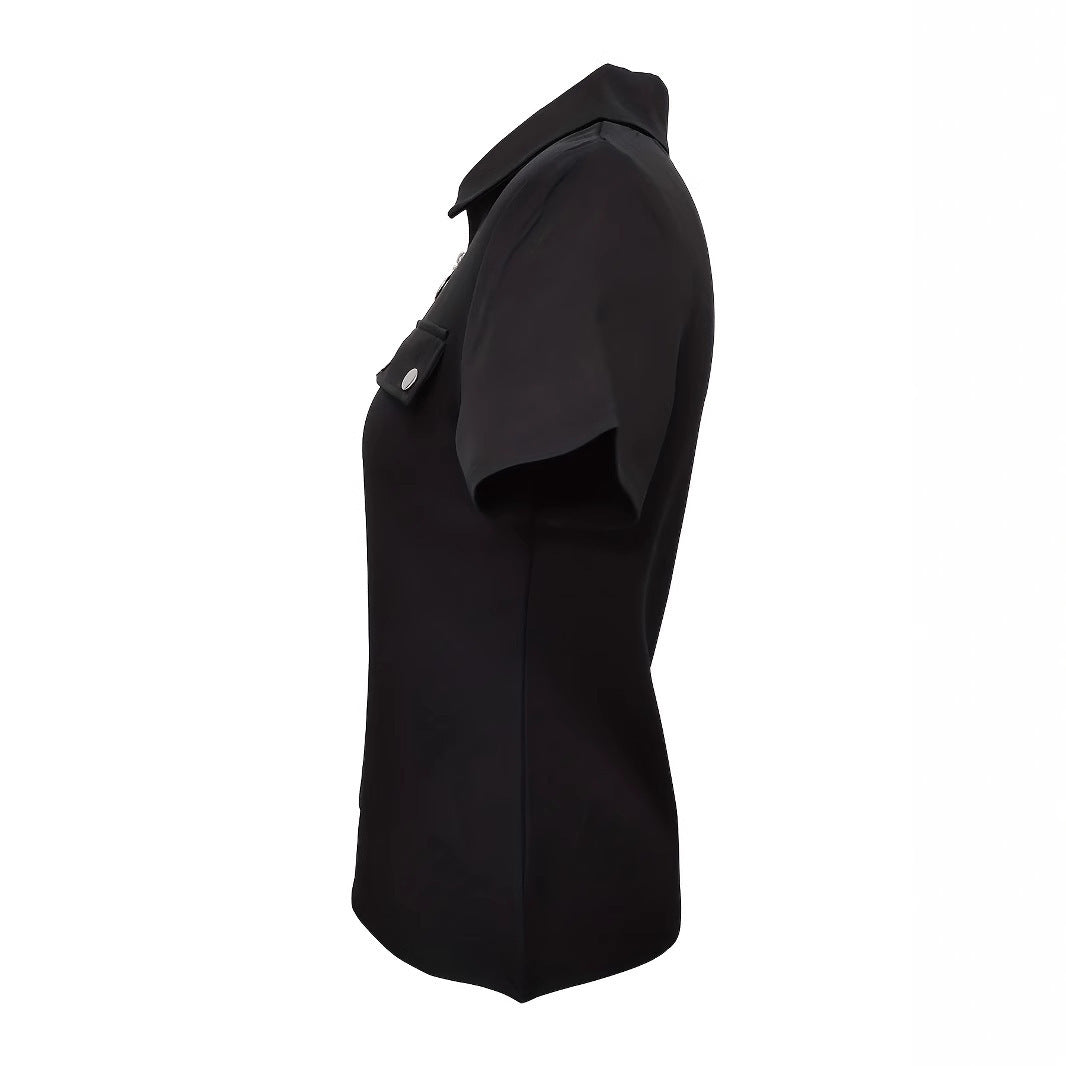 Kvinder Zip-Up Utility Skjorte Stilla