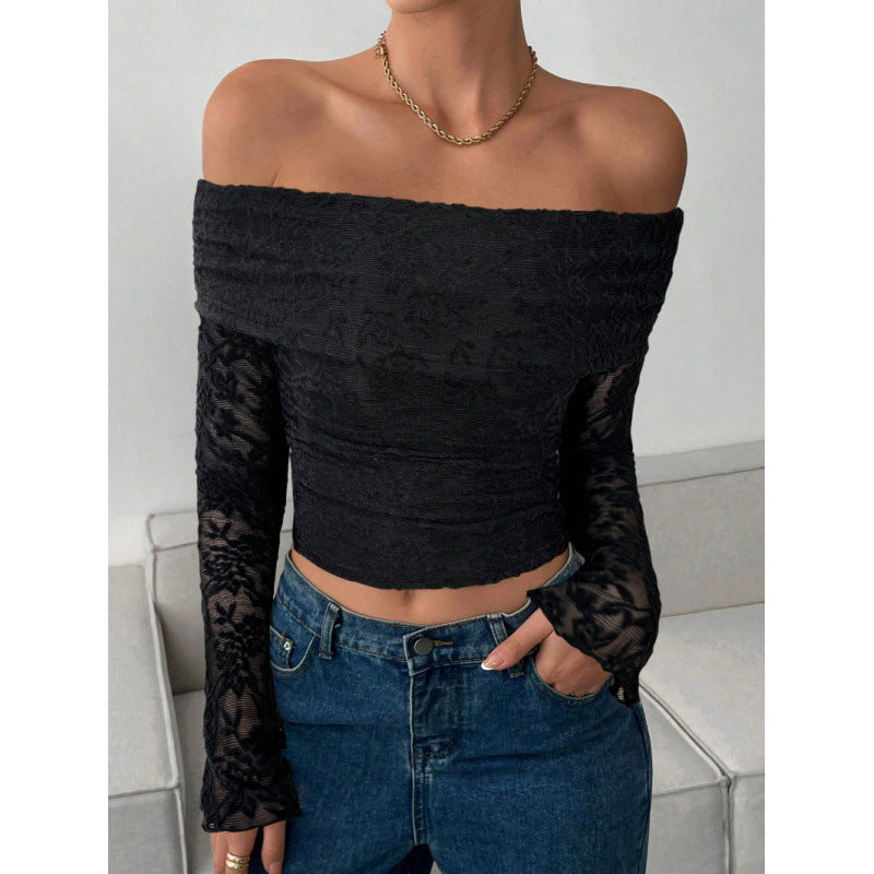 Damer Elegant Off-Shoulder Top med Ruffles detaljer Skovae
