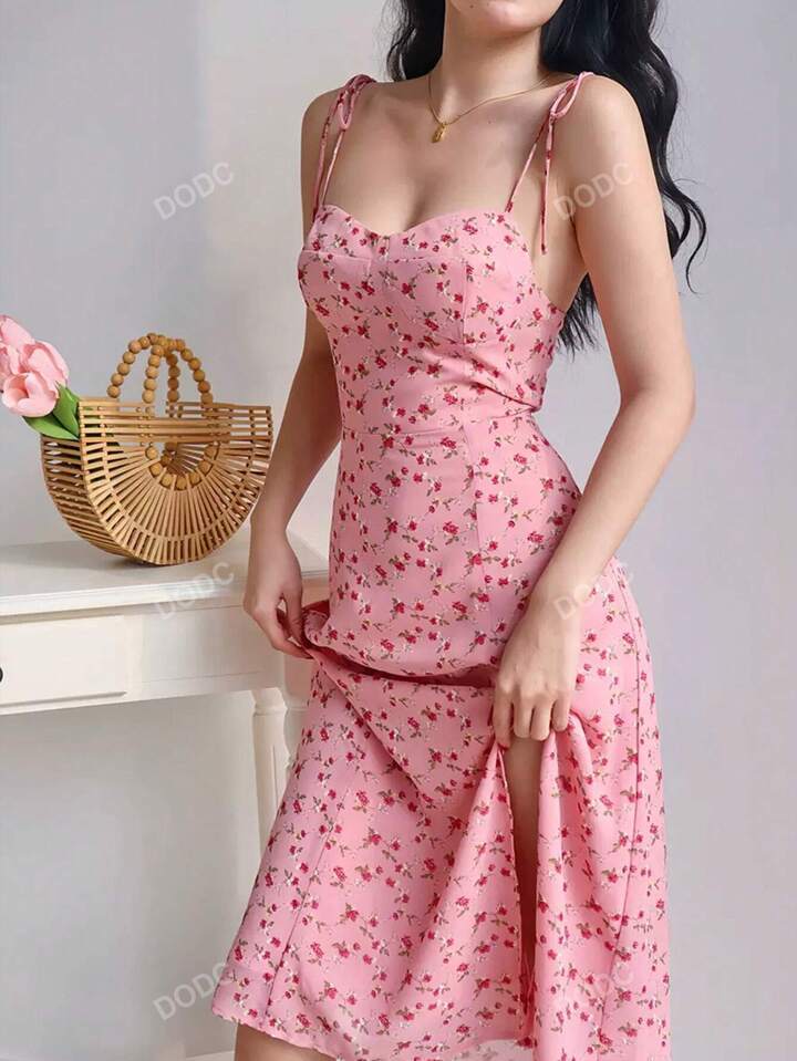 Dame Blomster Shirt Midi Kjole Stilla